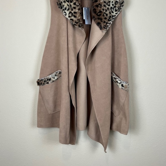 NWT Le Moda Vintage 80s Long Camel Cardigan Vest Shawl; Size S-L - Picture 9 of 10